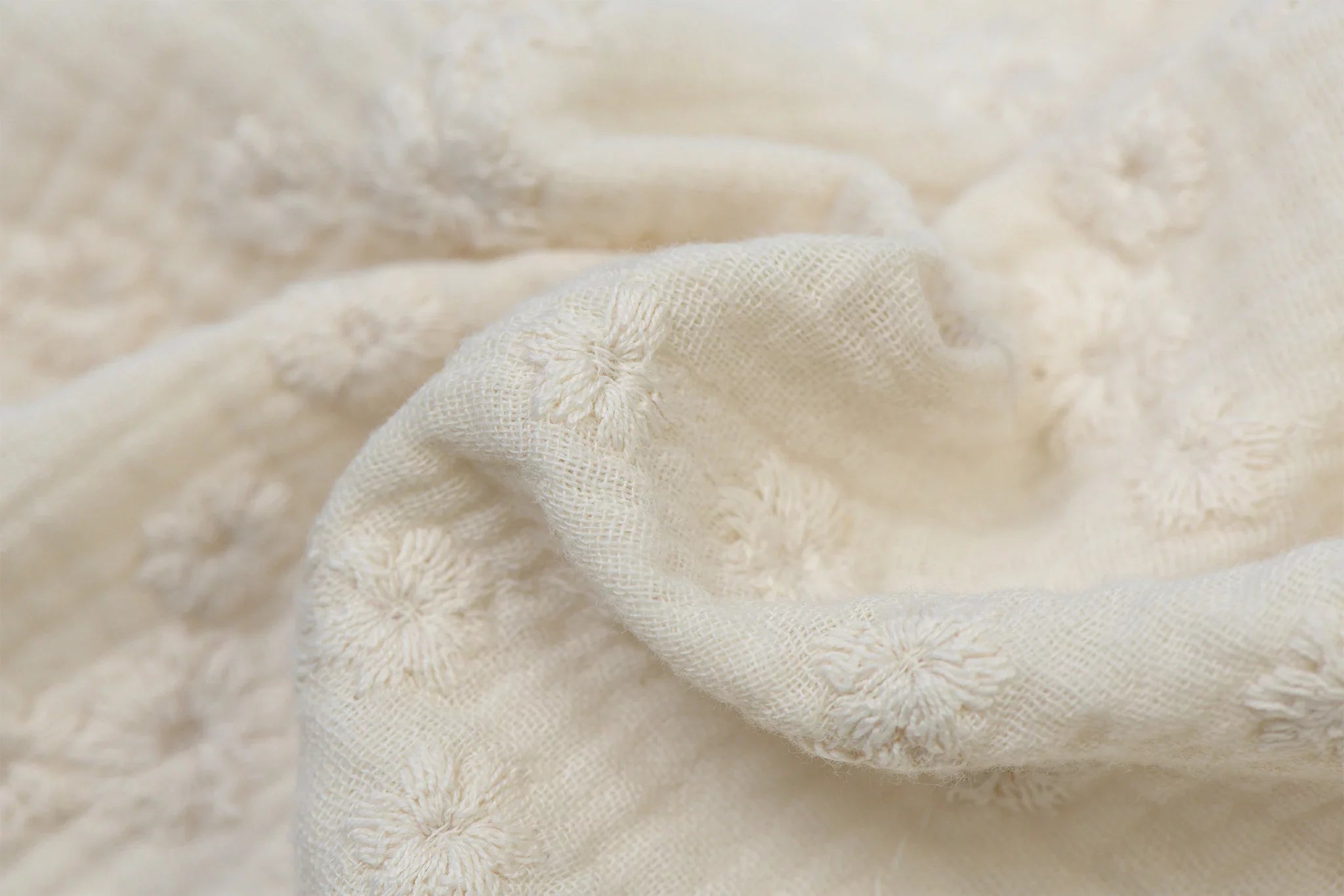 Teddydeken Broderie Ecru